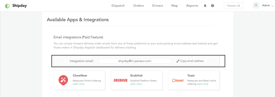 Grubhub setup step 1