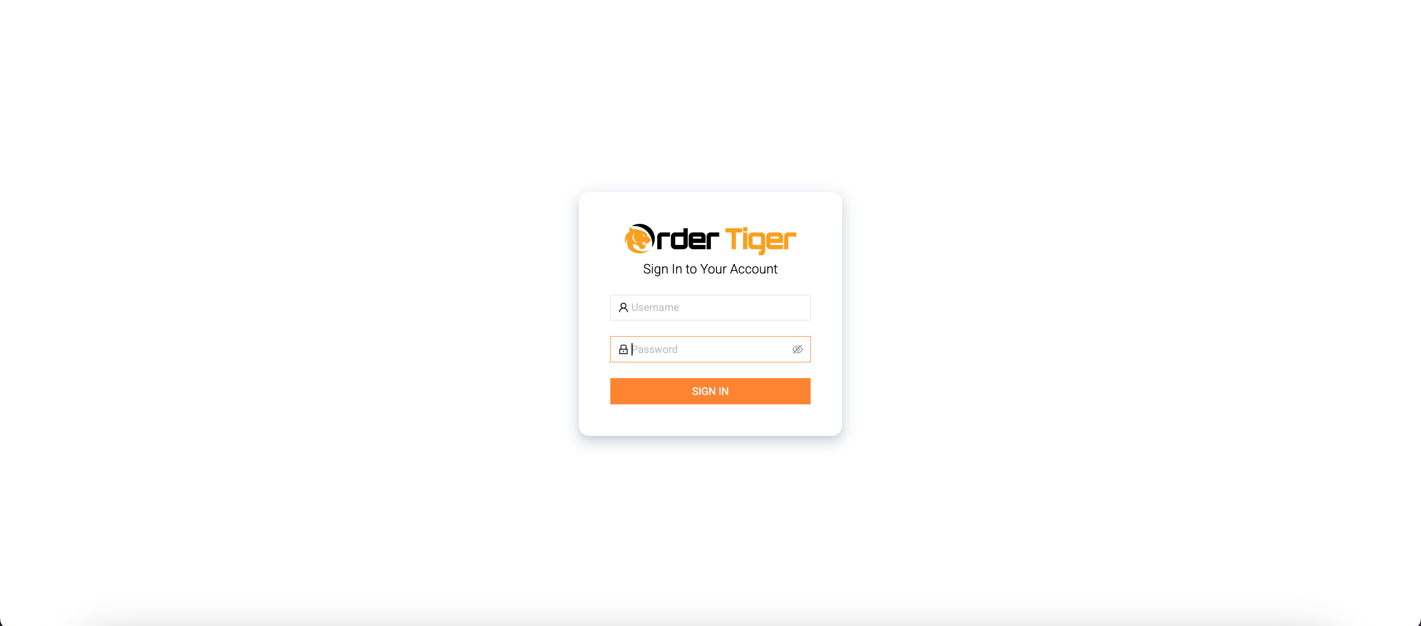 Order Tiger setup step 1