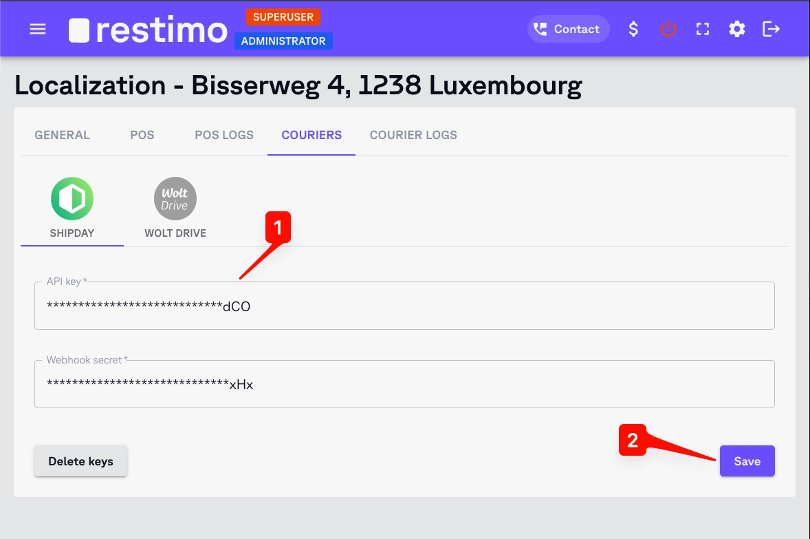 Restimo setup step 10