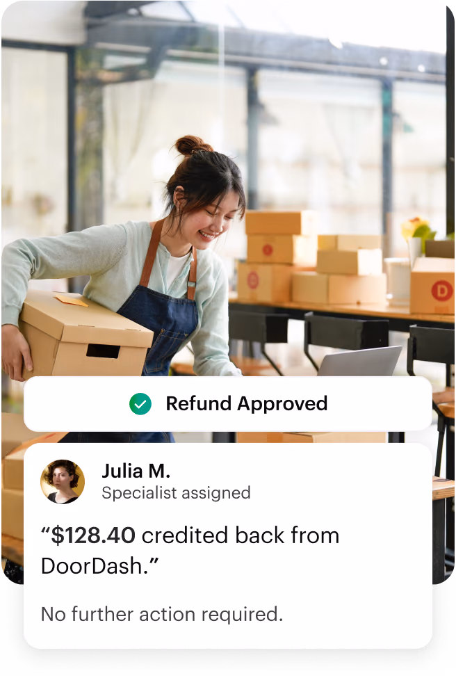 Refund specialist managing a claim from start to finish