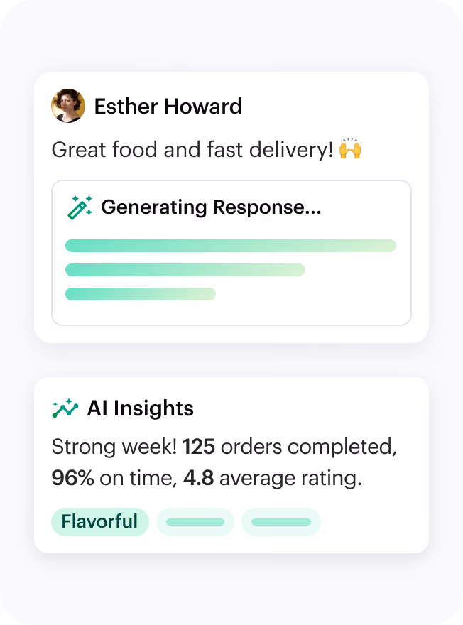 Shipday AgentFlow dashboard with AI agents for reviews, staff coaching, calls, and dispatching